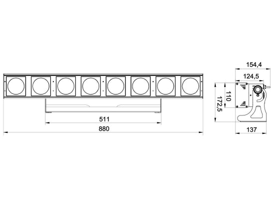 BriteQ PowerPixel 8 LED 8x30W COB RGB Bar