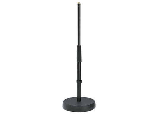 K&M 233B Tisch-Mikrofonstativ mit Rundsockel, schwarz
