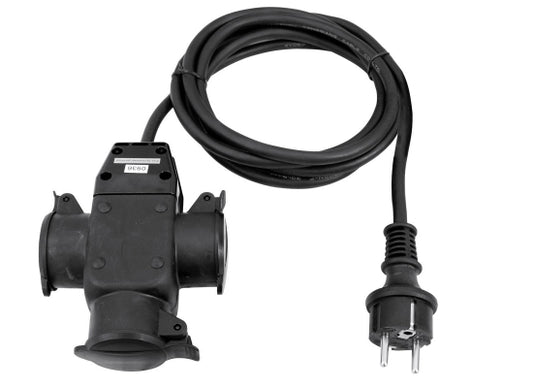 Eurolite Schukoverteiler 3-fach, 3m, schwarz