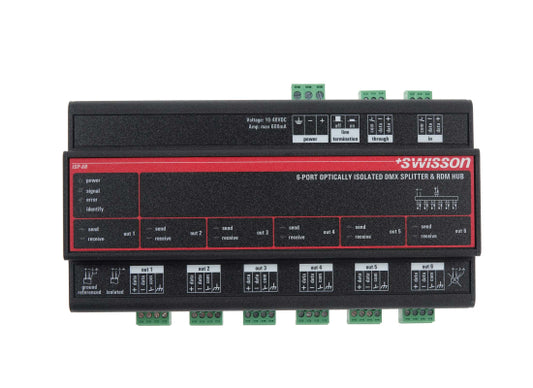 Swisson ISP-6R-Term Hutschienen DMX / RDM Splitter