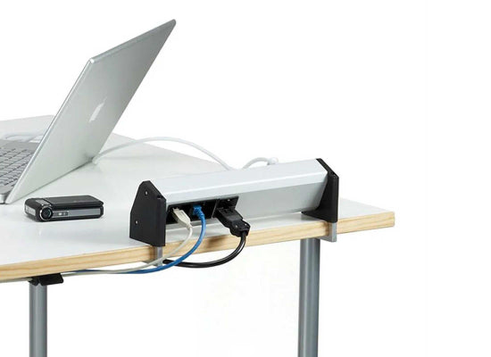 Bachmann DESK 1 Tischanschlussfeld, 3-fach, Alu, 3x Schuko