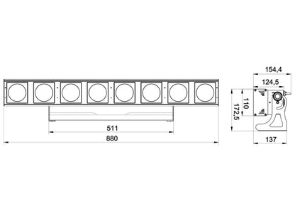 BriteQ PowerPixel 8 LED 8x30W COB RGB Bar