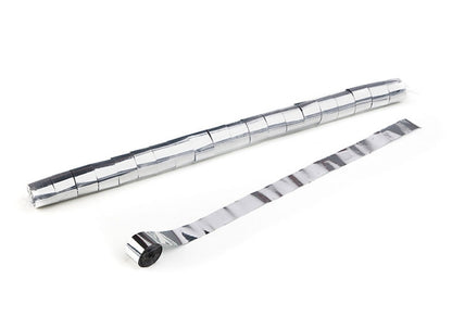 MagicFX Metallic Stadium Streamer, 20m x 2.5cm, SILBER, PVC
