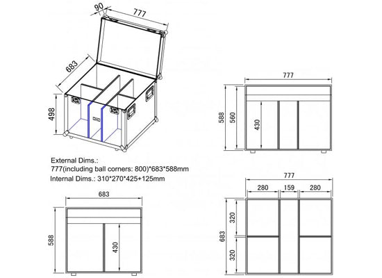 Case für 4x BriteQ BT-Theatre 100EC / 1EZ