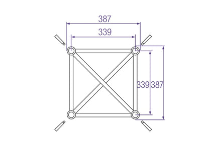 Prolyte H40V-PC A-001 Cornerblock Erweiterung, 211mm, SCHWARZ