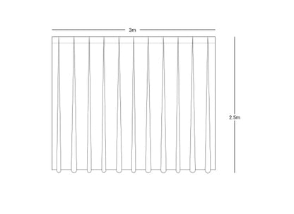 Wentex Pipes & Drapes Vorhang Satin, weiß, 3x2.5m, 165g/m²