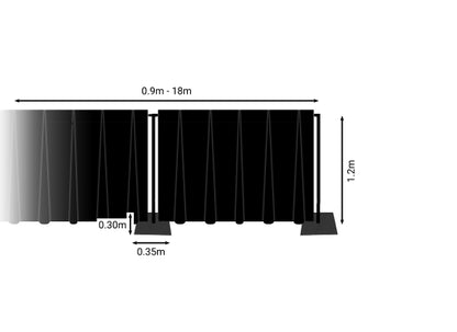 Wentex Pipes & Drapes SET FOH Skirting, 1.2x18m