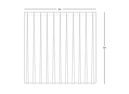 Wentex Pipes & Drapes Vorhang Satin, weiß, 3x3m,165g/m²