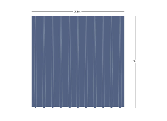Wentex Pipes & Drapes Vorhang Molton, 3x3m, 300g/m², blau