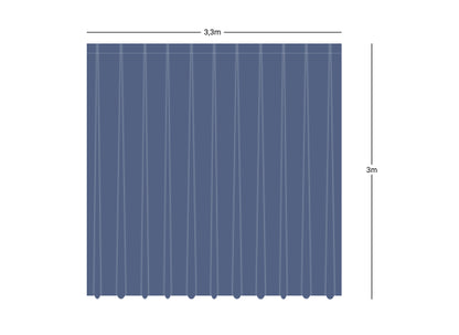 Wentex Pipes & Drapes Vorhang Molton, 3x3m, 300g/m², blau