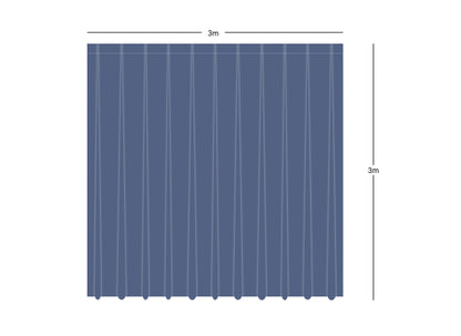 Wentex Pipes & Drapes Vorhang Molton, 3x3m, 300g/m², blau