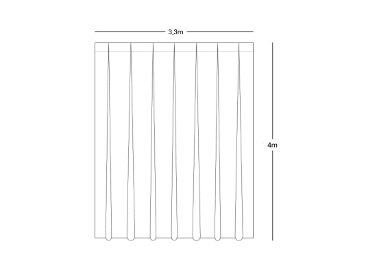 Wentex Pipes & Drapes Vorhang Molton, 3x4m, 300g/m², weiß