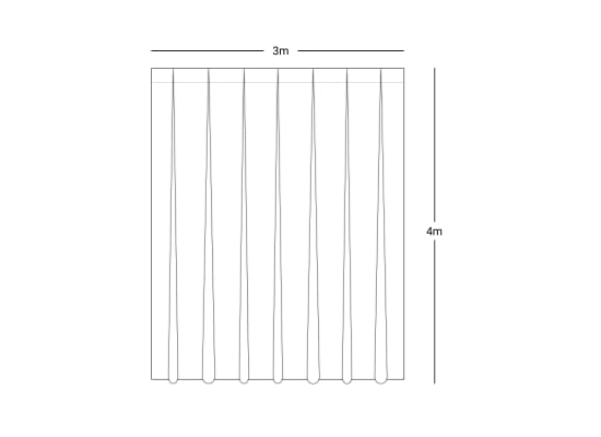 Wentex Pipes & Drapes Vorhang Satin, weiß, 3x4m,165g/m²