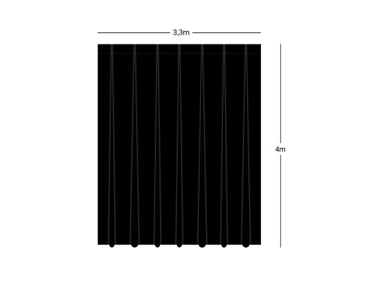 Wentex Pipes & Drapes Vorhang Dimout, 3x4m, 300g/m², schwarz
