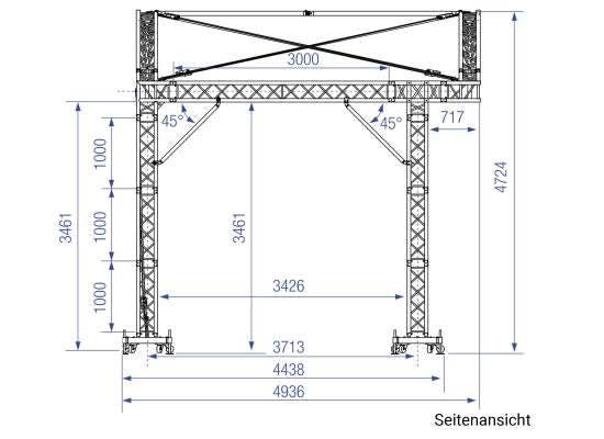 Prolyte ARC Roof 6x4m Basis Set Rundbogendach