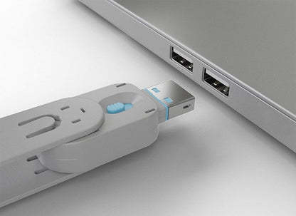 Lindy 40452 USB-A Port Schloss SET, BLAU, 1x Schlüssel/4x Schloss