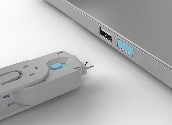 Lindy 40452 USB-A Port Schloss SET, BLAU, 1x Schlüssel/4x Schloss