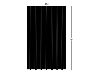 Wentex Pipes & Drapes Vorhang Satin, schwarz, 3x5m, 175g/m²
