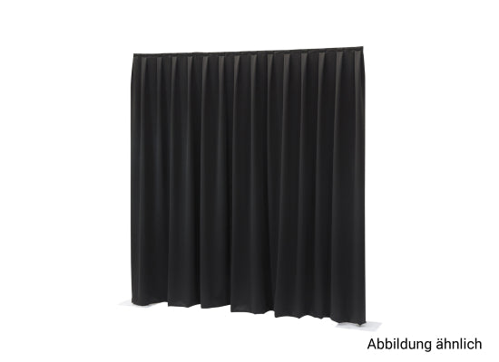Wentex Pipes & Drapes Vorhang Satin, schwarz, 3x1.2m, 175g/m²