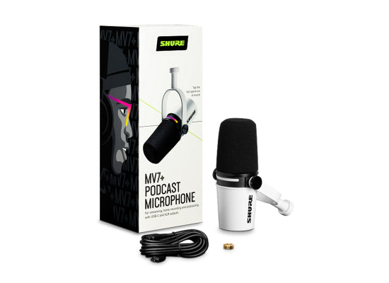 Shure MOTIV MV7+ Podcast-Mikrofon, weiß