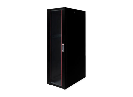 Roline Netzwerkschrank Basic, 42HE, schwarz, 600x1000mm, Glastür,