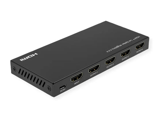 Value HDMI Video-Splitter, 4-fach, 4K, schwarz,