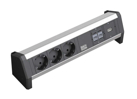 Bachmann DESK 1 Tischanschlussfeld, 3-fach, 2xCAT6, USB